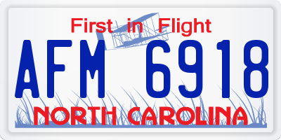 NC license plate AFM6918