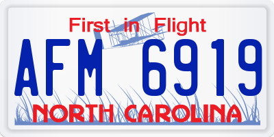NC license plate AFM6919
