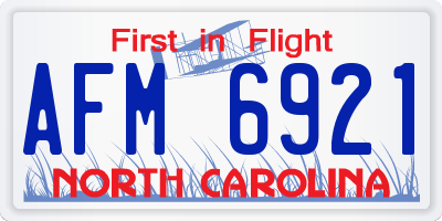 NC license plate AFM6921