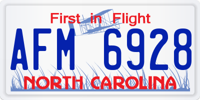 NC license plate AFM6928