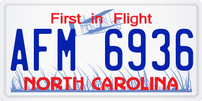 NC license plate AFM6936