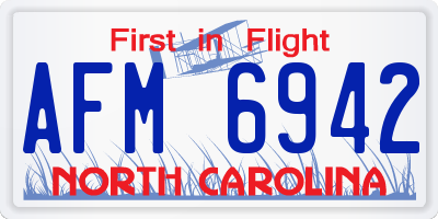 NC license plate AFM6942