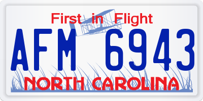 NC license plate AFM6943