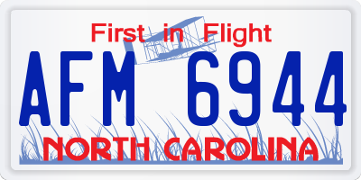 NC license plate AFM6944