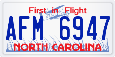 NC license plate AFM6947