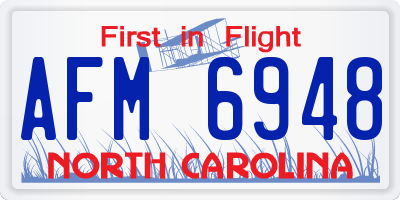 NC license plate AFM6948