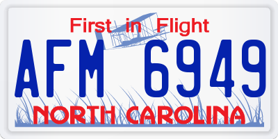 NC license plate AFM6949