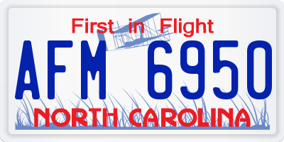 NC license plate AFM6950