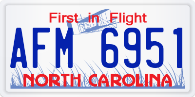 NC license plate AFM6951