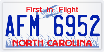 NC license plate AFM6952
