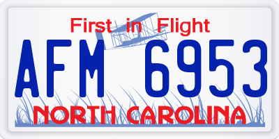 NC license plate AFM6953