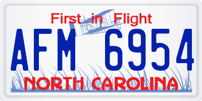 NC license plate AFM6954