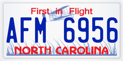 NC license plate AFM6956