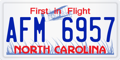 NC license plate AFM6957