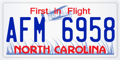 NC license plate AFM6958