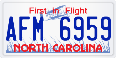 NC license plate AFM6959