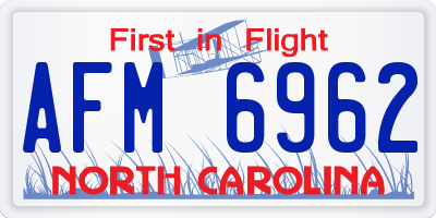 NC license plate AFM6962