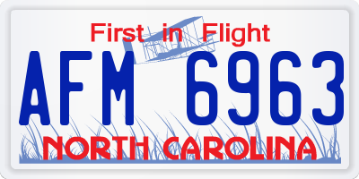 NC license plate AFM6963