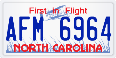 NC license plate AFM6964