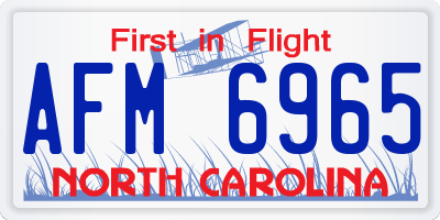 NC license plate AFM6965