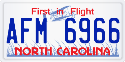 NC license plate AFM6966