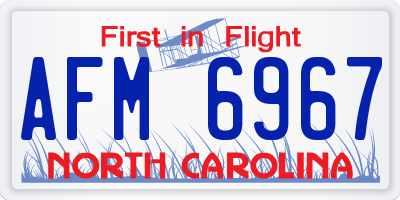NC license plate AFM6967