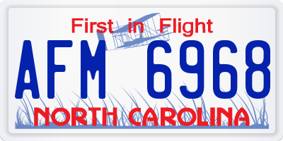 NC license plate AFM6968