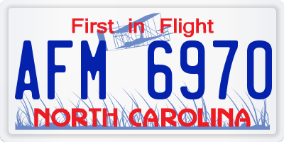 NC license plate AFM6970