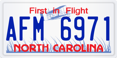 NC license plate AFM6971