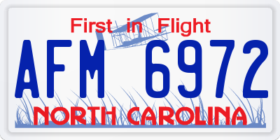 NC license plate AFM6972