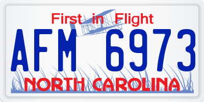 NC license plate AFM6973