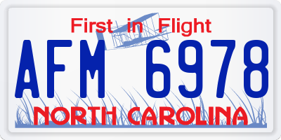 NC license plate AFM6978