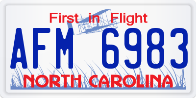 NC license plate AFM6983