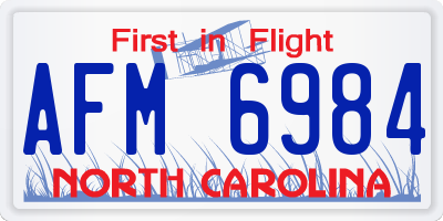 NC license plate AFM6984