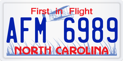 NC license plate AFM6989