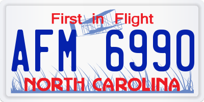 NC license plate AFM6990