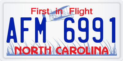 NC license plate AFM6991