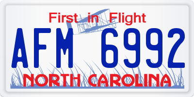 NC license plate AFM6992