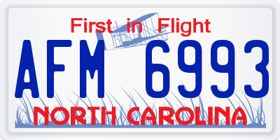 NC license plate AFM6993