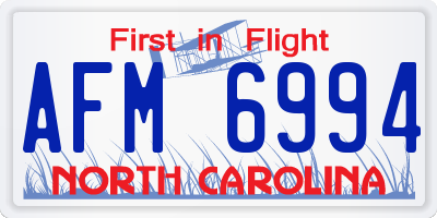 NC license plate AFM6994