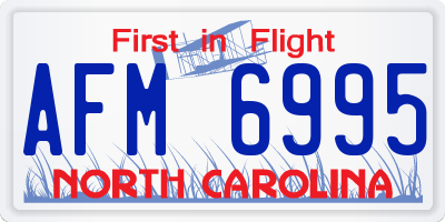 NC license plate AFM6995