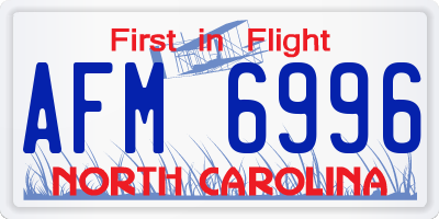 NC license plate AFM6996