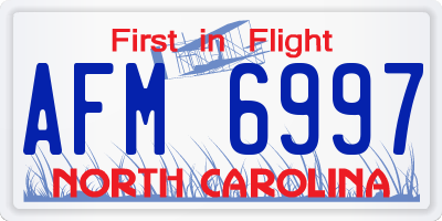 NC license plate AFM6997