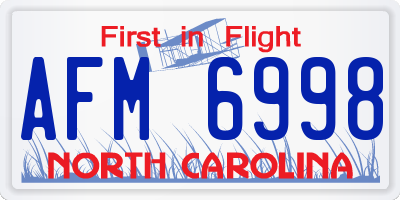 NC license plate AFM6998