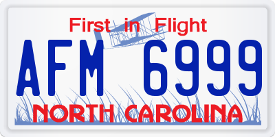NC license plate AFM6999