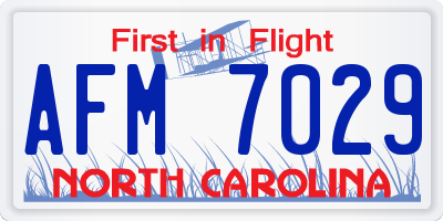 NC license plate AFM7029