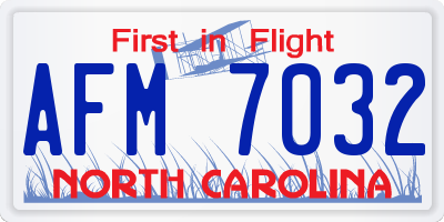 NC license plate AFM7032