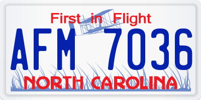 NC license plate AFM7036