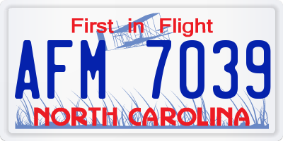 NC license plate AFM7039