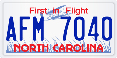 NC license plate AFM7040